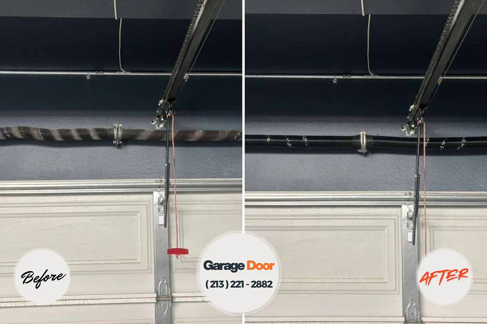 Before and after: garage door repair Spanish Fort, AL